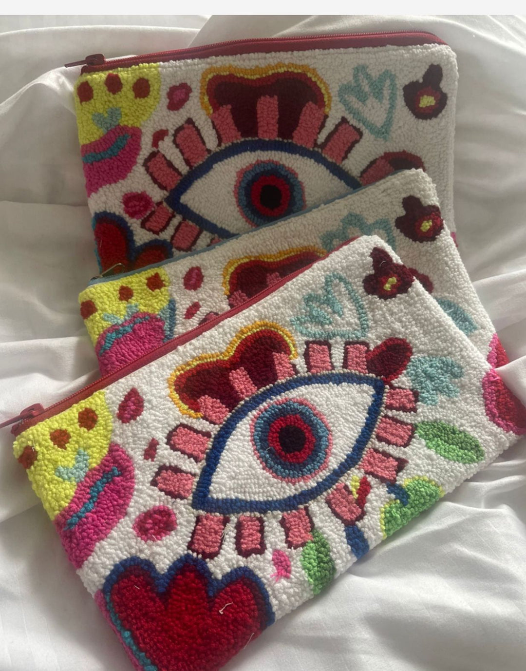 Handmade Clutch Tasche Punch needle Technick
