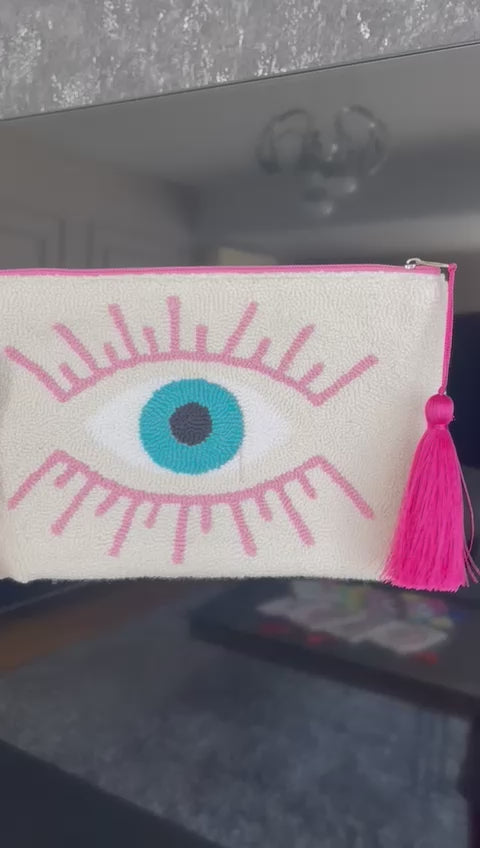 Handmade Clutch Tasche Punch needle Technick
